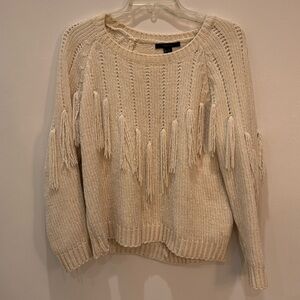 Chenille Sweater with Fringe